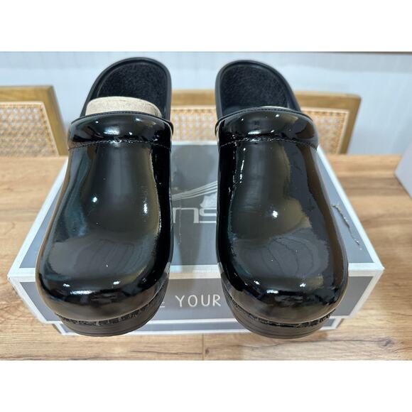 Dansko Professional Patent Clogs Black Leather Size 38 EU 7.5-8 US NIB Nurses - Picture 7 of 15